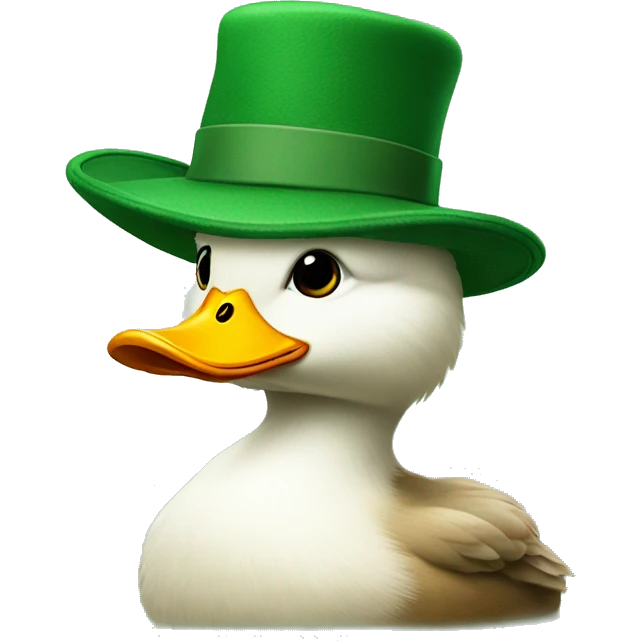 fluffy humanoid duck with green hat emoji