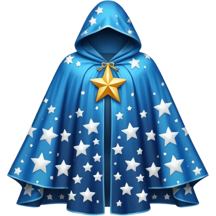 a fantasy  magic, white color with star pattern cloak emoji