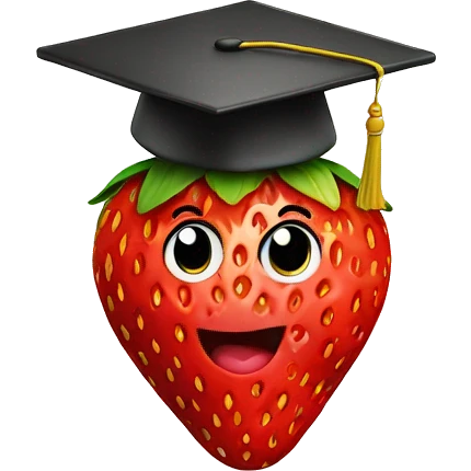 strawberry with graduation  emoji