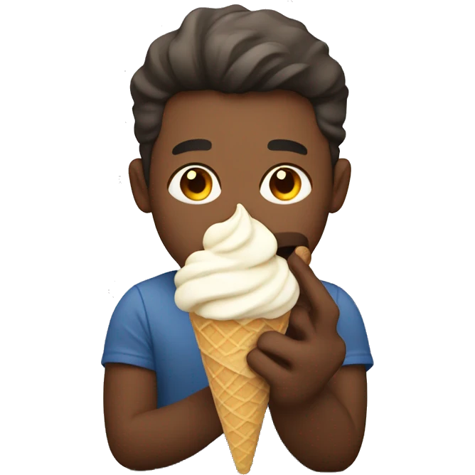 guy eating ice cream emoji
