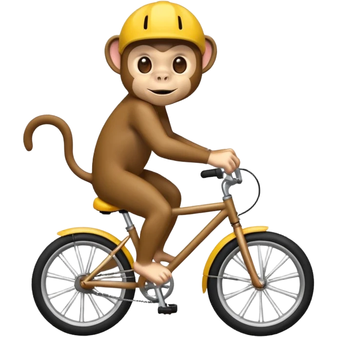 monkey pretending to ride bike but bike emoji
