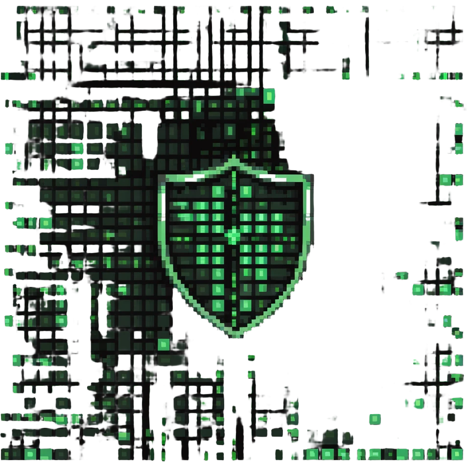 protective shield with binary code pattern and magical energy field emoji