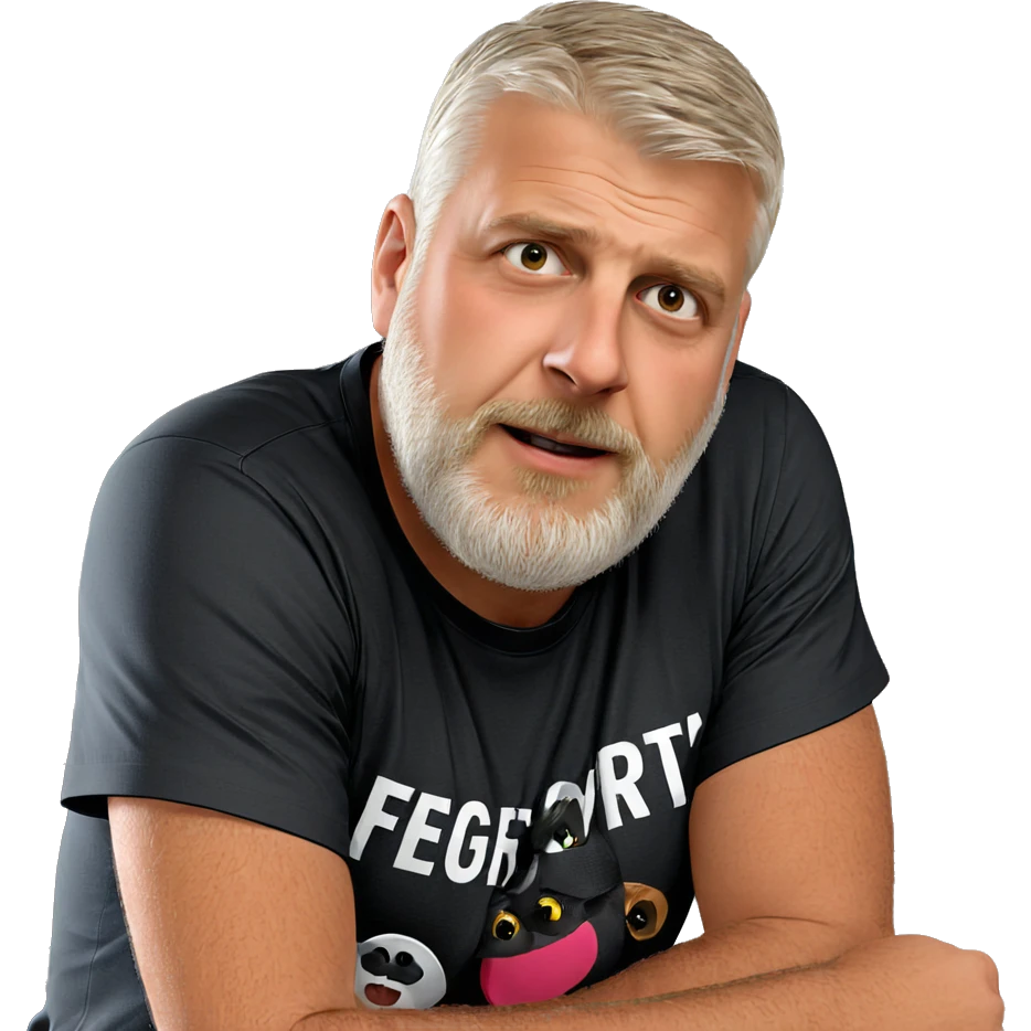 black shirt with beard emoji