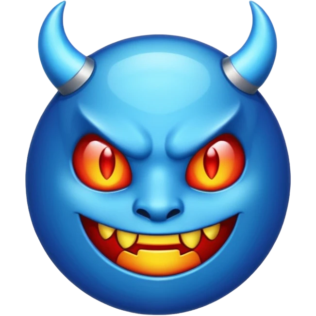iPhone devil blue emoji