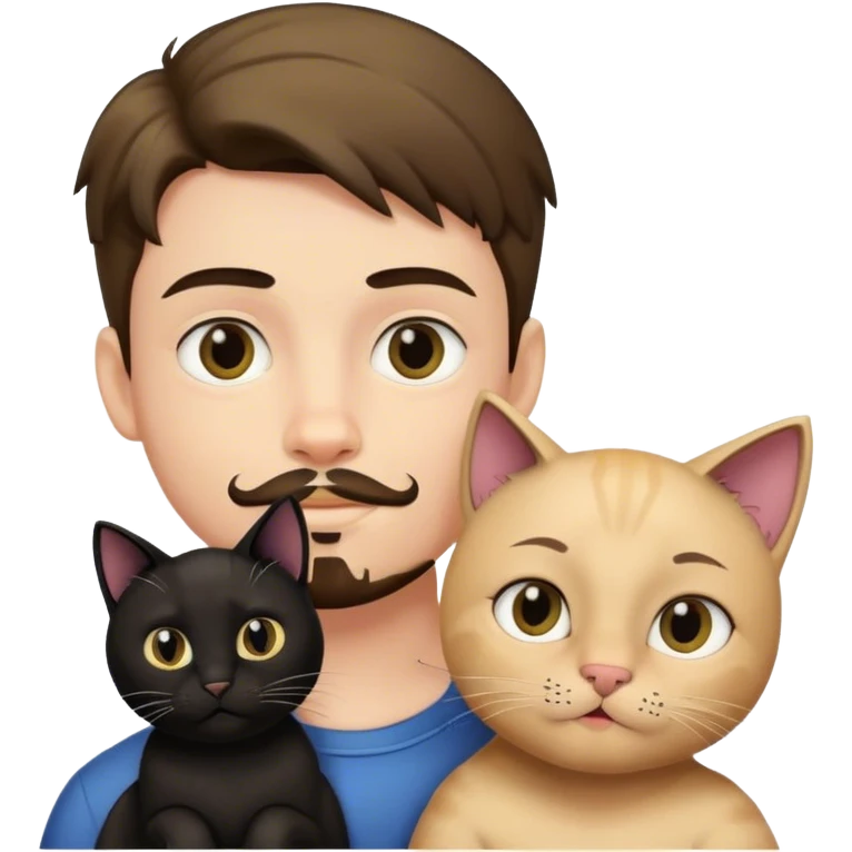 Young boy with a bit of goatee with a black cat emoji
