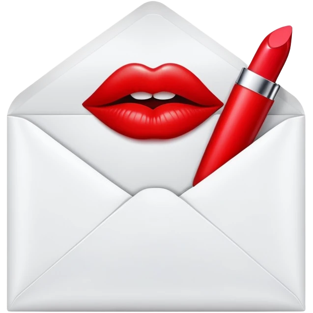 An envelope with a kiss print emoji