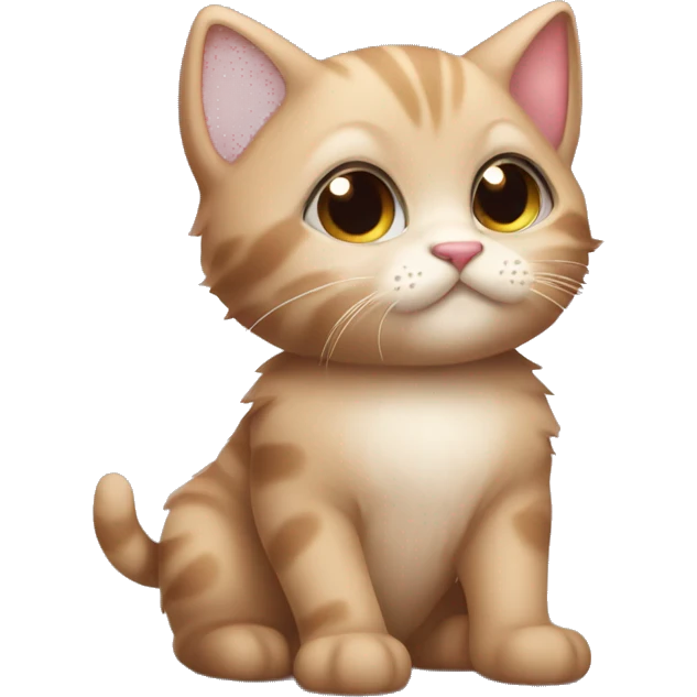beautiful kitten giving kisses and filled with hearts and kisses emoji