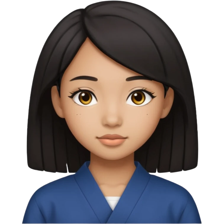 une image d'une fille métisse afro japonaise très belle de 20 ans  emoji