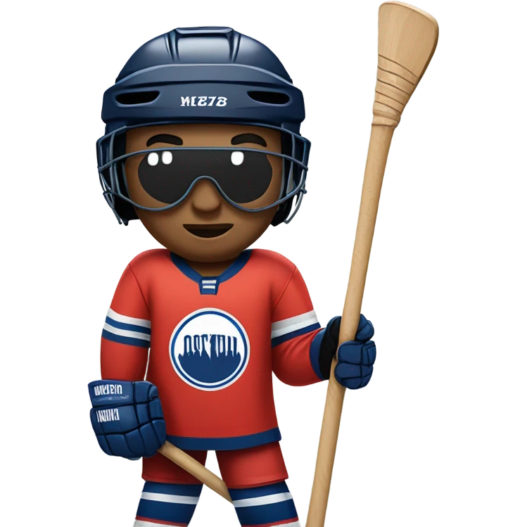Hockey player with sunglasses emoji
