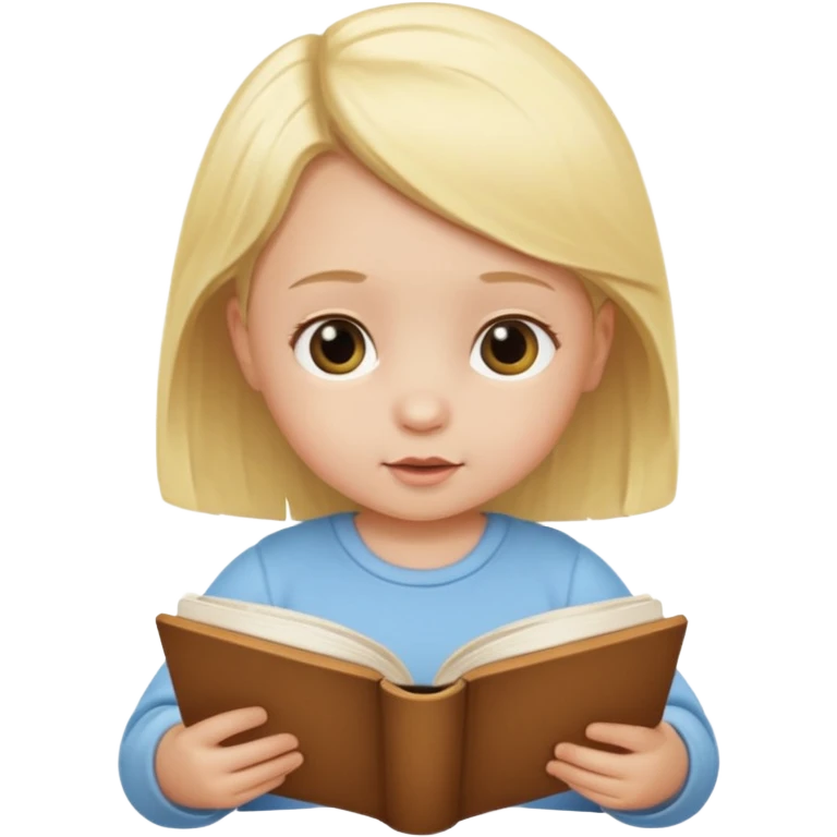 Blonde baby reading a book  emoji