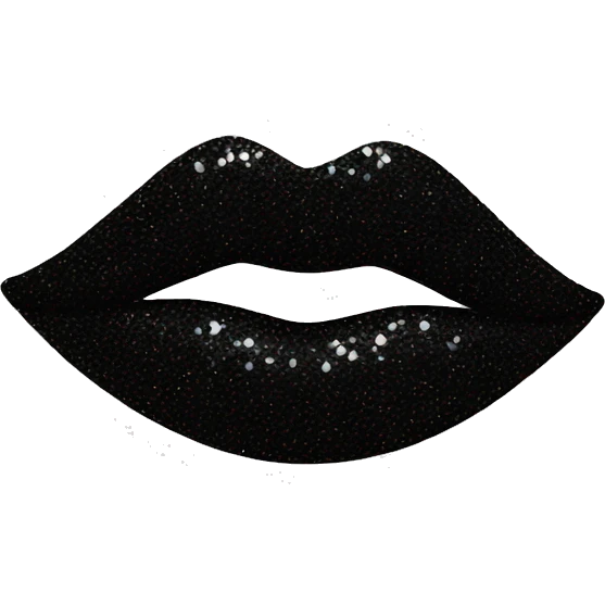 Black glitter kiss print emoji