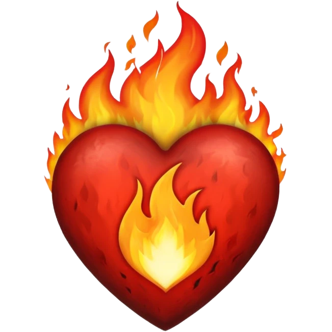 Black and red heart on fire emoji