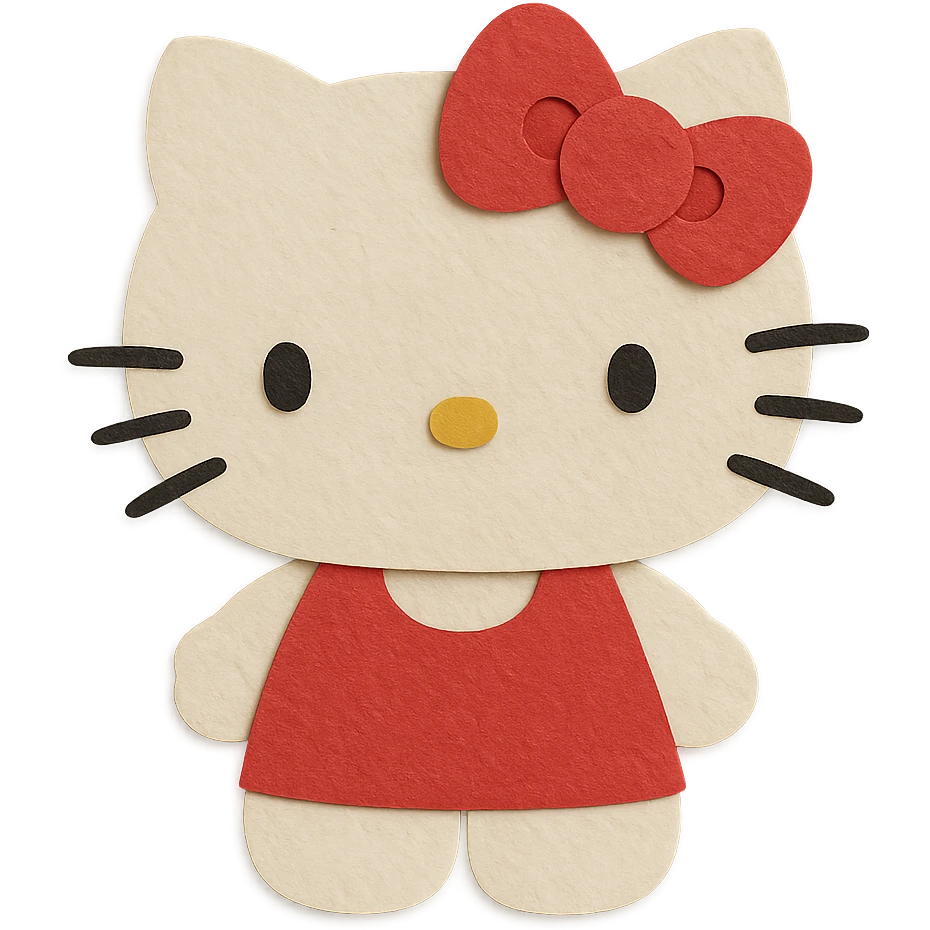 paper craft style Hello Kitty emoji