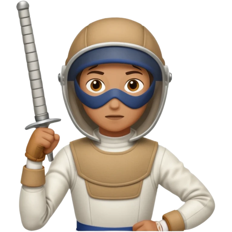 A person wearing fencing equipment with their entire body emoji
