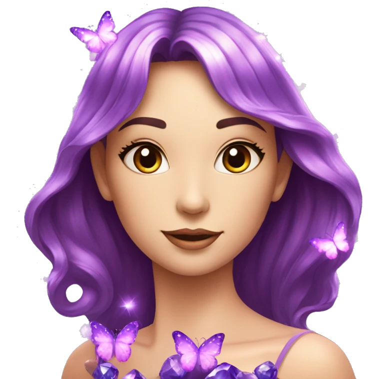 Purple-Shiny-Gem-Crystal-Gradient-Sparkle-Stars-Glossy-Butterfly emoji