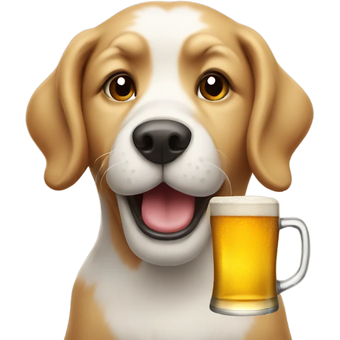 Dog with a beer emoji