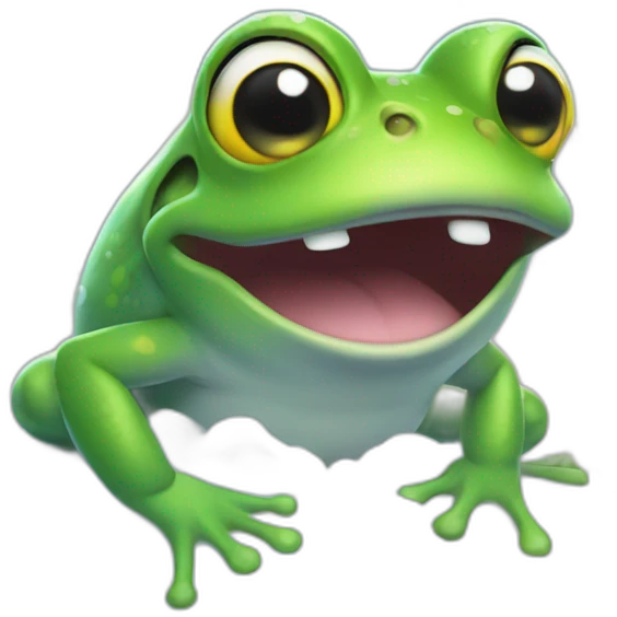 frog barfing rainbows emoji
