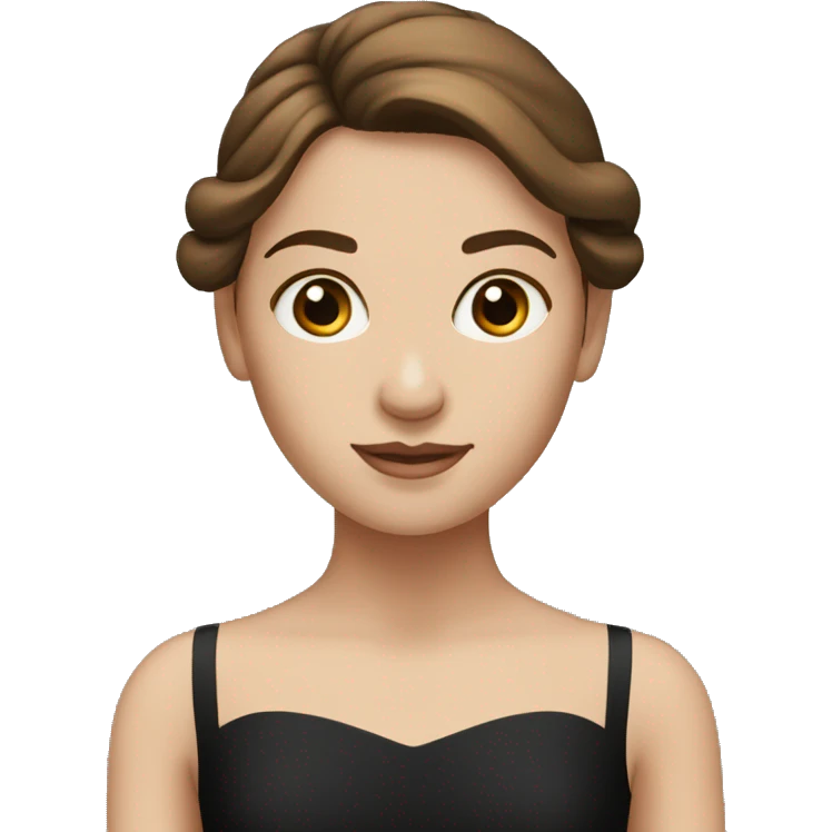 White balerina with black dress and Brown hair emoji