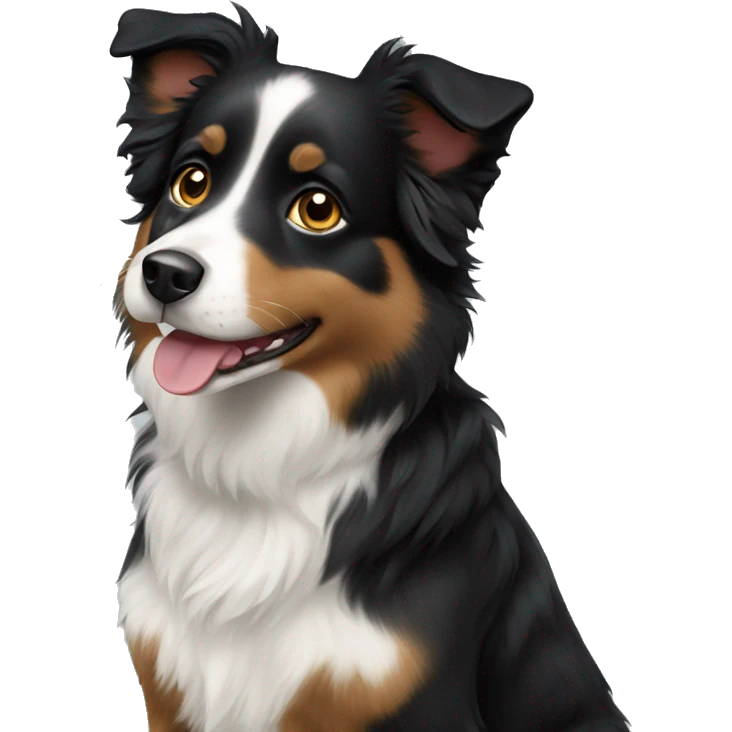 Small black australian shepherd dog emoji