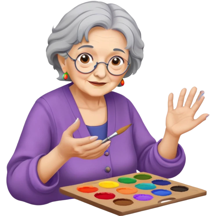 old woman painting  emoji