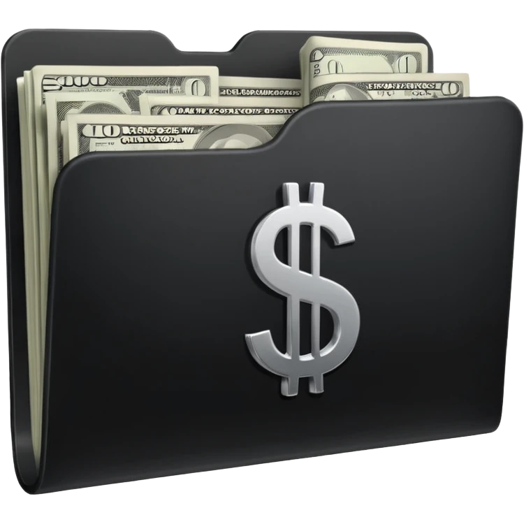 black folder flash file with a money logo
 emoji