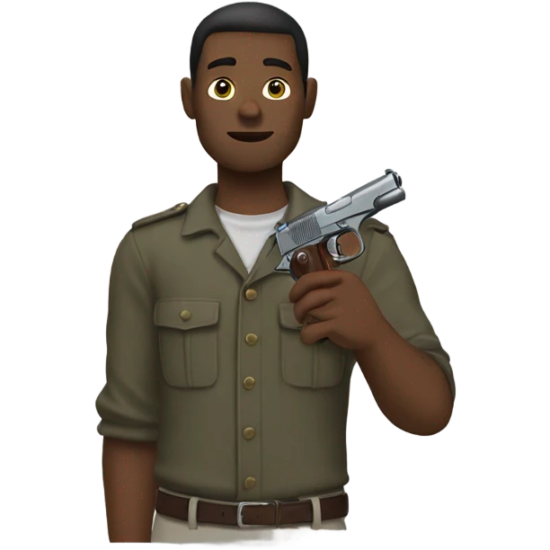 A man holding a colt m1911 emoji