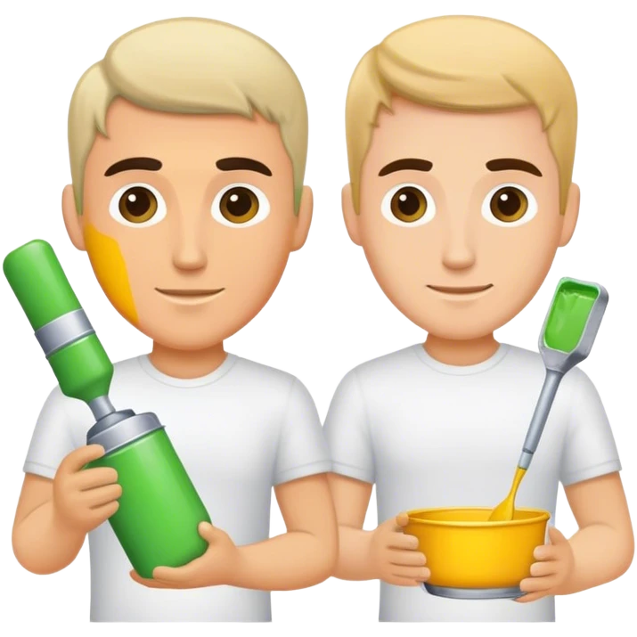 Two automotive paint mixers men emoji