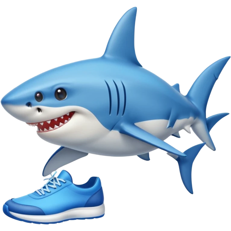 A shark with blue shoes emoji