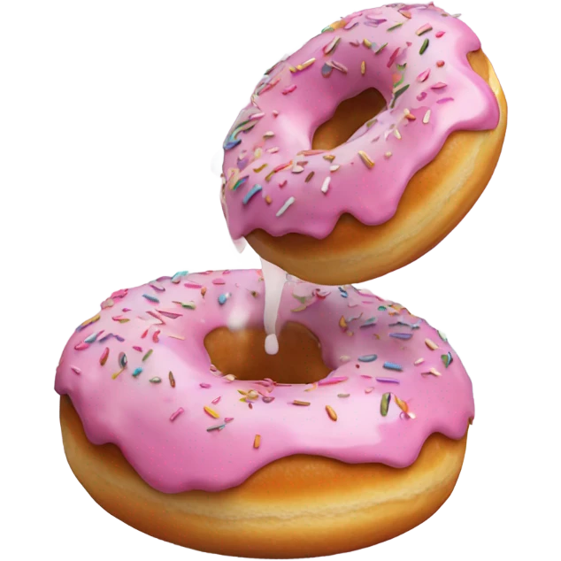 Donuts are pouring out of the cloud emoji