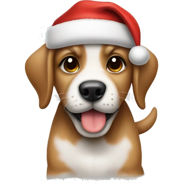 Puppy wearing a Santa hat  emoji