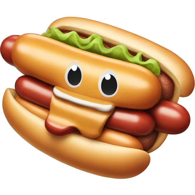 Hotdog with a face emoji