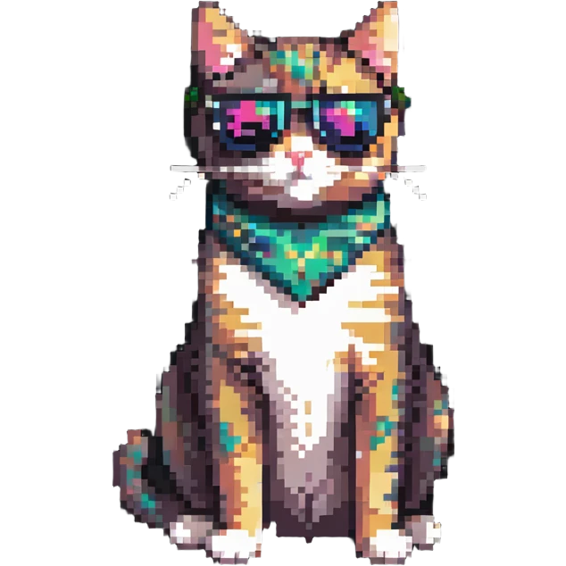 cat wearing sunglasses sitting pose emoji