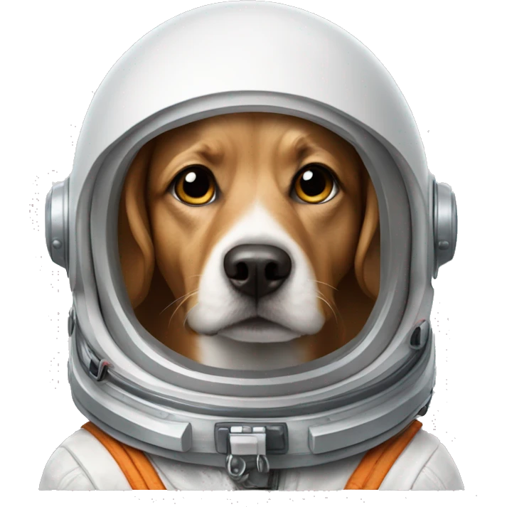 very smart dog who is an astronaut emoji
