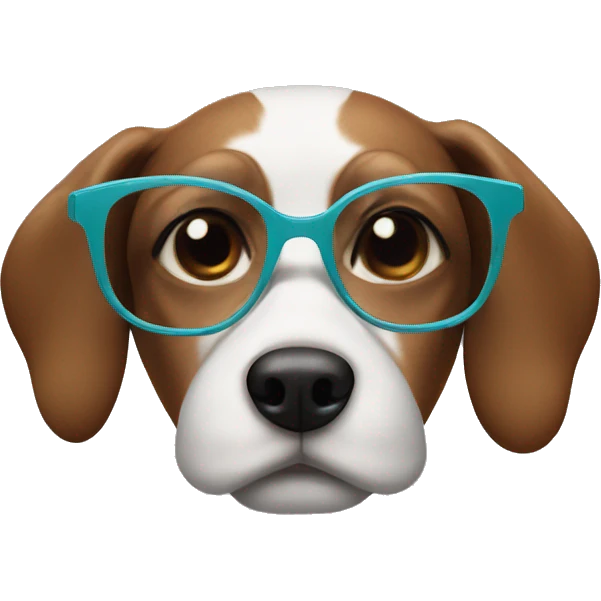 Dog with prada eyeglasses  emoji