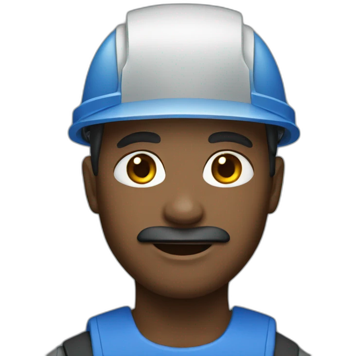 Blue collared worker emoji