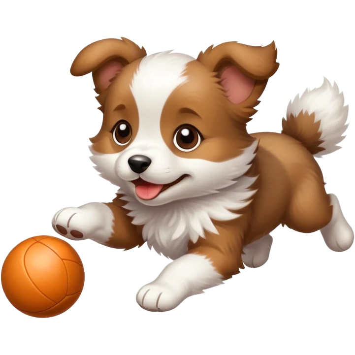 puppy chasing a ball emoji