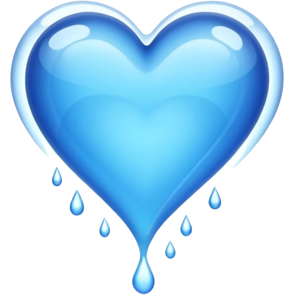 Blue heart inside water flowing emoji