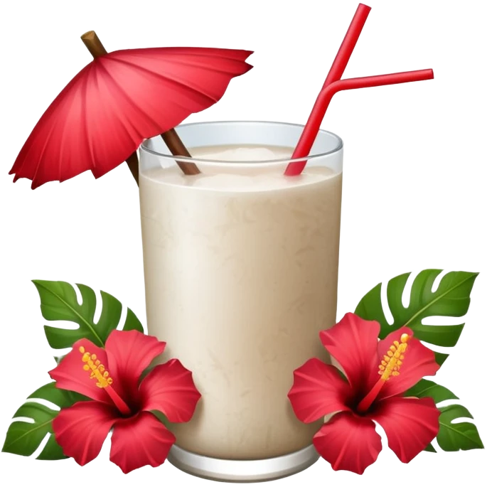 coconut drink with red flowers emoji