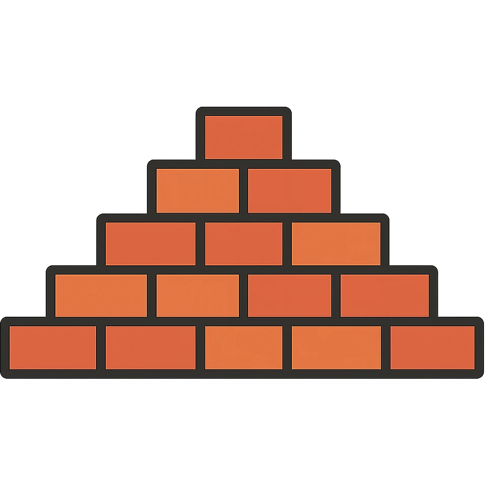 flat design style mountain of bricks emoji