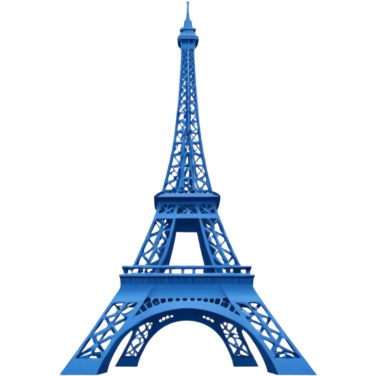 create a blue emoji of tour eiffel. vector style emoji