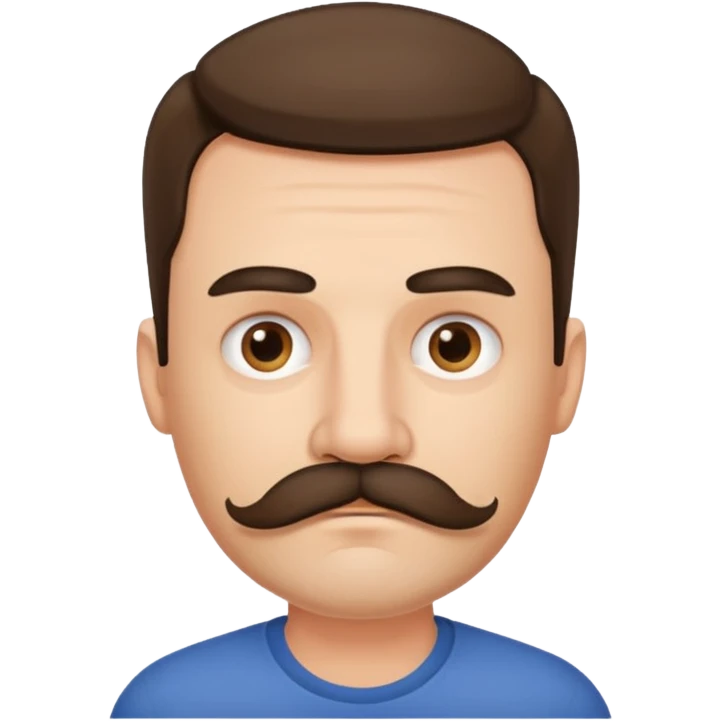  sad 35 years old father with mustache  emoji