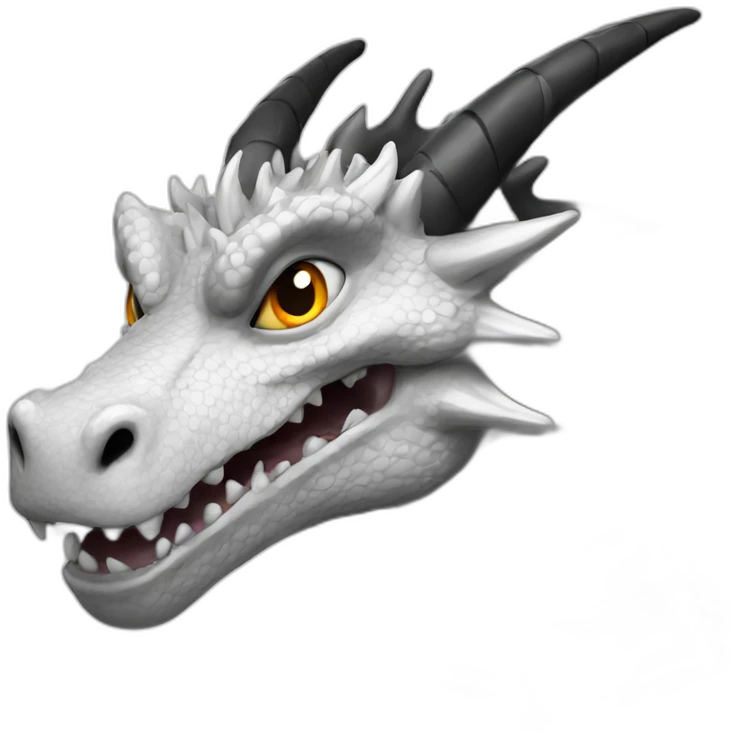 black and white dragon emoji