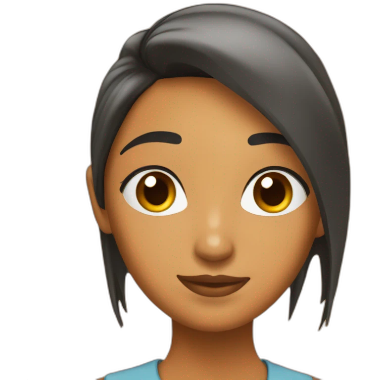 chica pelo largo liso naranja emoji