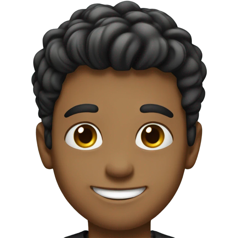 Attractive smiling boy in black shirt emoji
