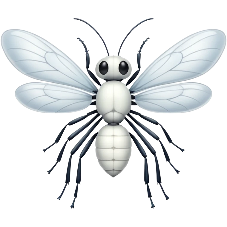 white bug with wings emoji