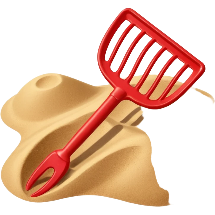 toy rake on the sand emoji