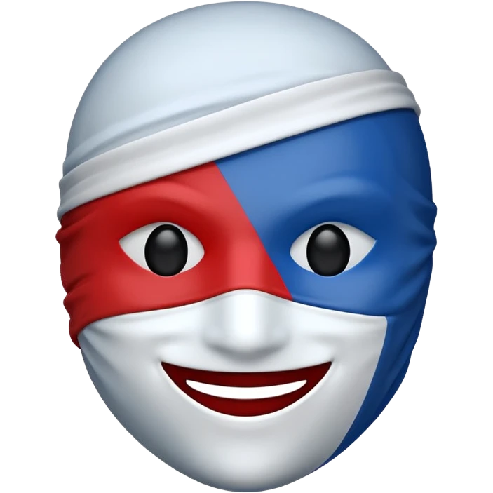 Make me an emoji to my school Holy cross davao college  representing this three colors ❤️💙🤍 make it like a crusader but fully mask on emoji