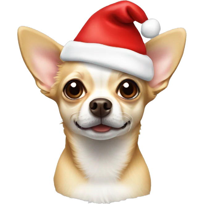 Chihuahua with Christmas hat emoji