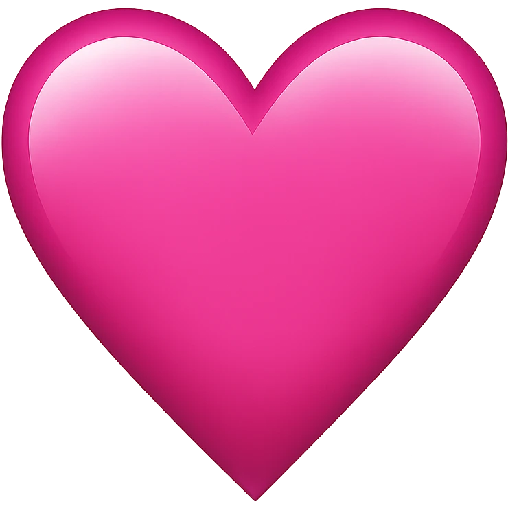 pink heart emoji, shiny and bold emoji