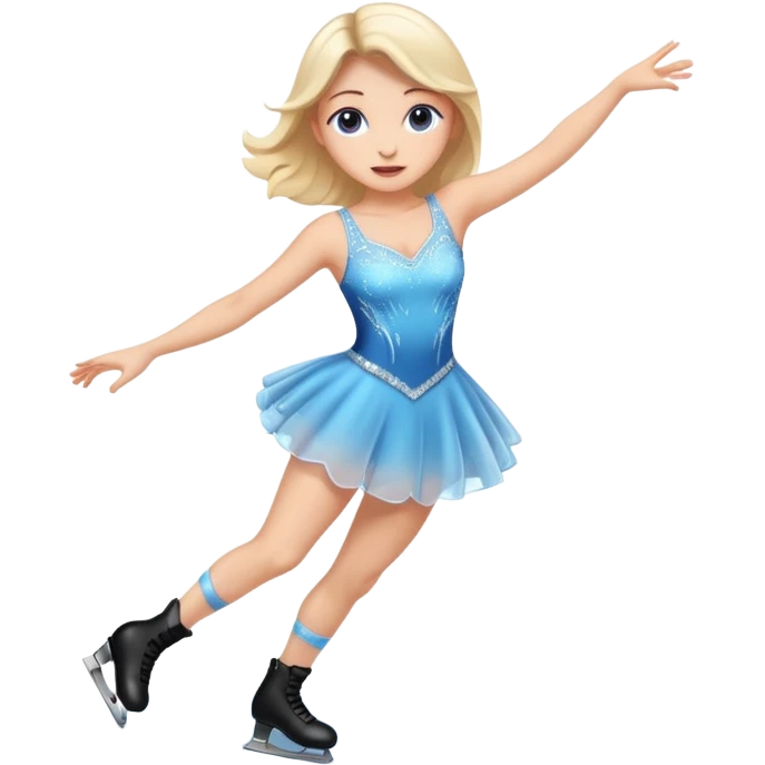 buz pıstının ustunde kayan,yarısma ıcın elbıse gıymıs ve artıstık hareketler yapan kadın emojısı  emoji